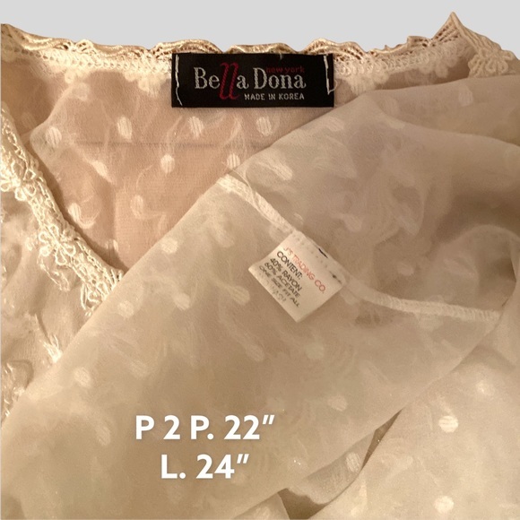 IVORY top BELLA DONA one size button down guipure neck OS - Picture 4 of 4